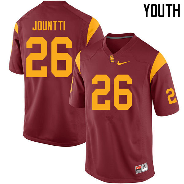 Youth #26 Quincy Jountti USC Trojans College Football Jerseys Sale-Cardinal